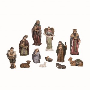 Transpac Resin 10 in. Multicolor Christmas Ornate Nativity Set of 12 - 1 of 2