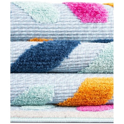 Aruba Outdoor 5x8 Blue and Multicolor Geometric Synthetic Area Rug