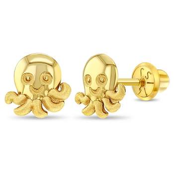 Girls' Petitel Open Heart Screw Back 14K Gold Earrings - in Season Jewelry