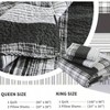Black and White Queen Comforter Set, 100 Cotton Striped Bedding, Lightweight Reversible 3 - Piece All Season - 4 of 4