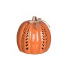 Transpac Dolomite 7.7 in. Orange Harvest Medium Light Up Carved Vine Pumpkin - 3 of 4