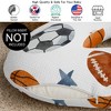 Sweet Jojo Designs Baby Boy Muslin 100% Cotton Nursing Pillow Cover Watercolor Sports Theme Blue Brown and Orange - 3 of 4
