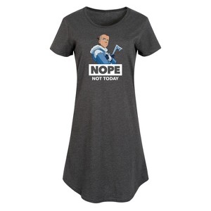 Women's Avatar: The Last Airbender Sokka Nope Graphic T-shirt Dress - Heather Charcoal - 4X - 1 of 4