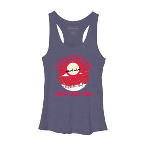 Women's Design By Humans Merry Christmas - Happy New Year By thriftjd Racerback Tank Top - 1 of 3