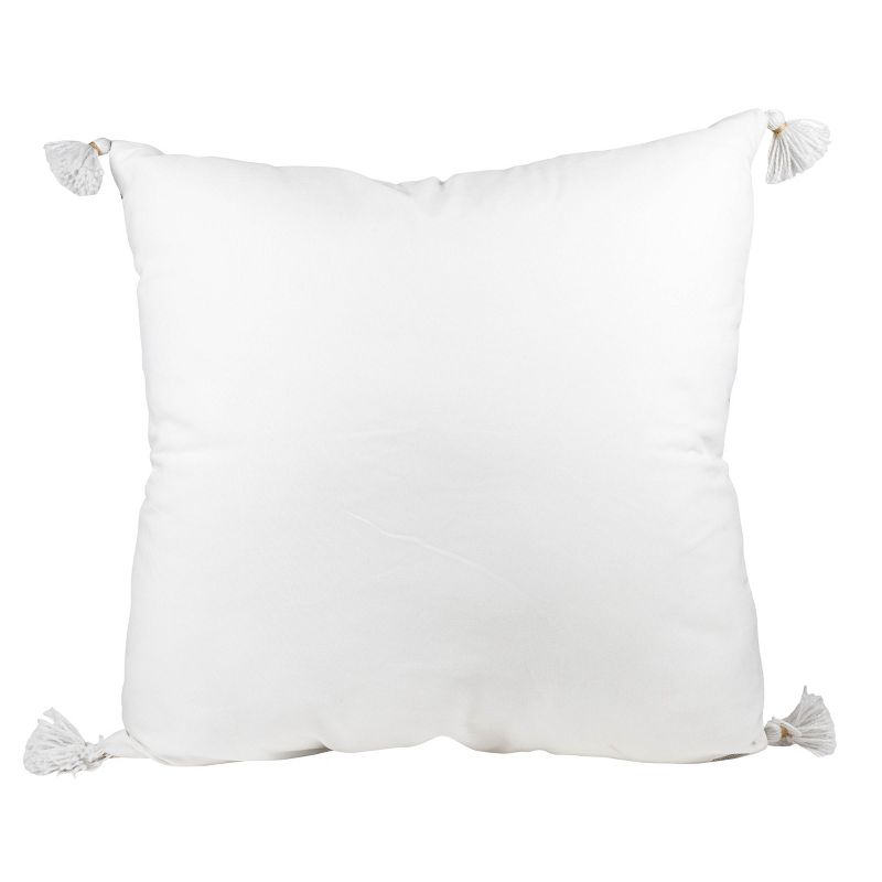 Tan & Black Tick Stripe 30X30 Oversized Filled Outdoor Pillow - Foreside Home & Garden, 3 of 8