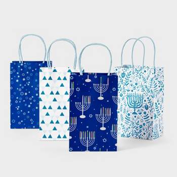 4pk  Jr. Hanukkah Tote Gift Bags Premium Prints - Spritz™