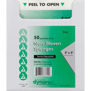 DYNAREX DYNAREX NON WVN SPNG 4PLY 2X2 100 CT - 1 of 4