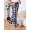 INSPIRE CHIC Men's Elastic Waist Drawstring Plaid Pajama Sleep Pants - 4 of 4