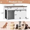 ModernLuxe 55.1" Dog Crate Furniture, Indoor Farmhouse Dog Kennel with 3 Storage Drawers, Side Door & Sliding Barn Door for Medium Dogs, White - 3 of 4