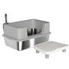 PawHut Stainless Steel Litter Box with High Sides, Extra Large Metal Cat Litter Box with Scoop, Pedal, Gray - 4 of 4