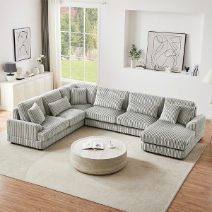 Whisen Modern Design 5-Seat Oversized Sectional Sofa U-shaped Sofa Couch with Chaise Lounge - 1 of 4