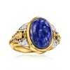 Ross-Simons Lapis King Tut Ring With 0.10 ct. t.w. White Topaz and Blue Enamel in 18kt Gold Over Sterling - 4 of 4