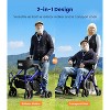 VOCIC Z55 2-in-1 Rollator & Transport Chair with No-Bend Footrest, 10" All-Terrain Wheels. 300lb Capacity. Blue - 2 of 4