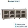 TV Stand for 65 Inch, Style Entertainment Center with Storage Cabinet and 4 Sliding Glass Doors, Modern TV Console Table for Living Room, Bedroom - 2 of 4