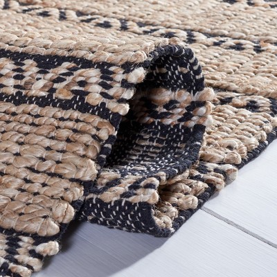 Handwoven Cotton-Jute Blend Rug in Black & Natural - 3' x 5'