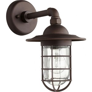 Quorum Lighting Bowery Oiled Bronze Outdoor Wall Light, 1 Light, Wet Rated - 1 of 1