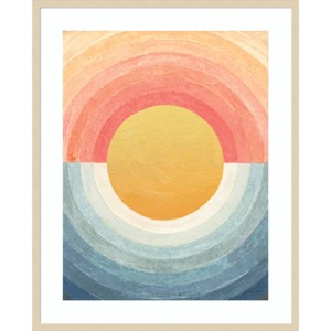 33" x 41" Retro Vibes Abstract Sun by Danhui Nai Wood Framed Wall Art Print - Amanti Art: Vintage Style Lithograph, Hardwood Frame - 1 of 4