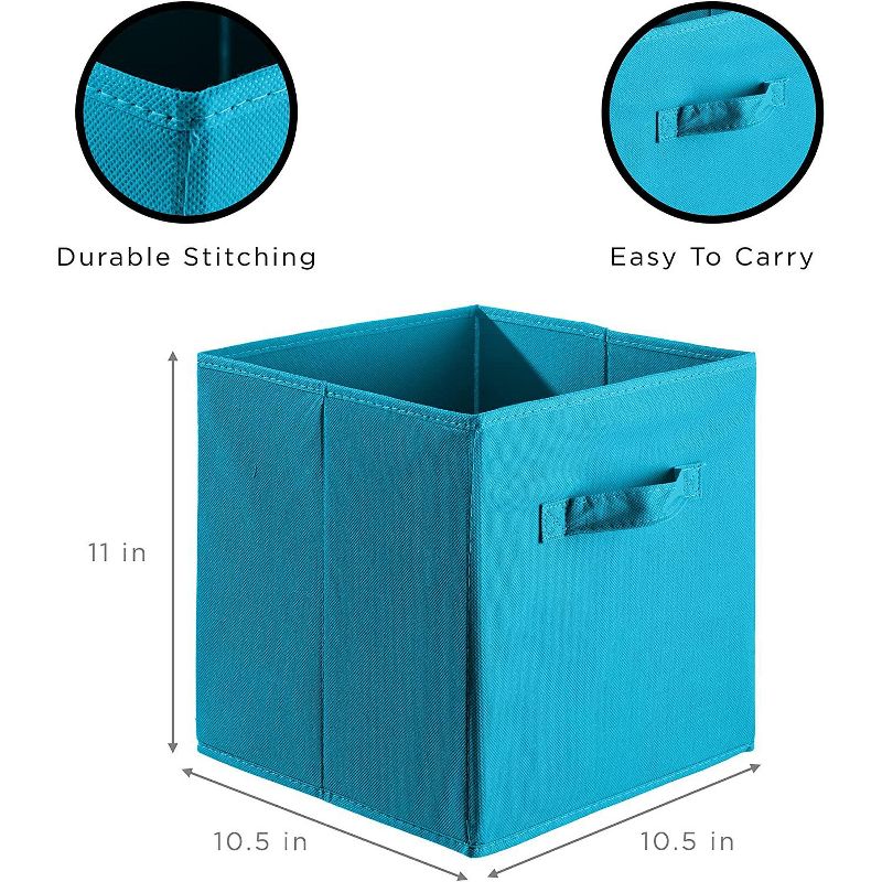 Sorbus 11 Inch 6 Pack Foldable Fabric Storage Cube Bins with Handles - for Organizing Pantry, Closet, Nursery, Playroom, and More, 3 of 6