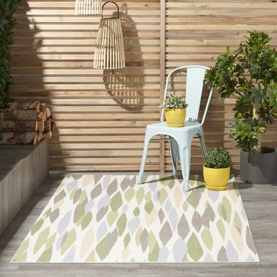 Violet Rectangular Synthetic Reversible Outdoor Area Rug