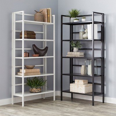 BrylaneHome 5-Tier Folded Metal Bookshelf