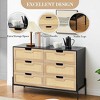6-Drawer Rattan Dresser Tower - Tall Chest of Drawers with Woven Fronts, Freestanding Storage Cabinet for Bedroom, Living Room, Entryway - 2 of 4