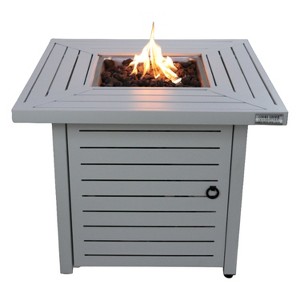 Mondawe 25"  H x 30"  W Steel Squre Propane Outdoor Fireplace Fire Pit Table - 1 of 4