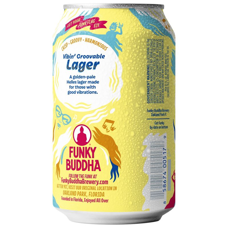 Funky Buddha Vibin&#39; Groovable Lager Beer - 6pk/12 fl oz Cans, 3 of 6