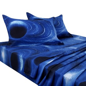 PiccoCasa Polyester Galaxy Soft with Pillowcases Bedding Sets 4 Pcs - 1 of 4