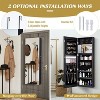 Yukimo Lockable Storage Jewelry Cabinet with Frameless Mirror, Large Wall-Mounted Armoire with Multiple Compartments and Adjustable Hooks - 3 of 4