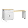 PDTEND 82.7" Kitchen Island with Extendable Dining Table, Power Outlet, 2 Drawers, 2 Side Open Shelves - 4 of 4