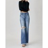 Women's Solice Mid Rise Button Down Wide Leg Jeans - RISEN - 4 of 4
