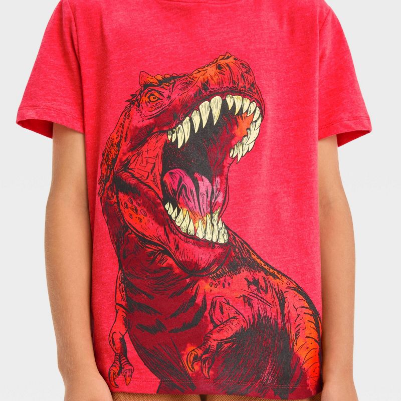 Boys' Short Sleeve Dinosaur Graphic T-Shirt - Cat & Jack™ Red, 3 of 5