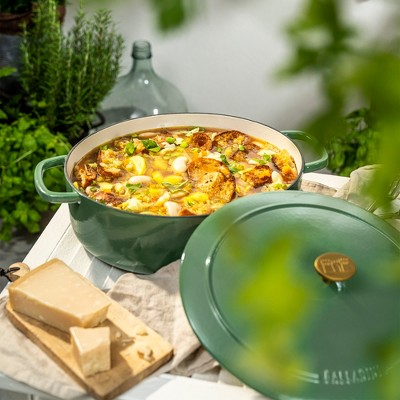 Saggio Green Enameled Cast Iron 5-qt Oval Dutch Oven