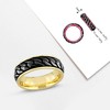EVERLY JEWELRY | Yellow Plated Sterling Silver Black Rhodium Plating Ribbed Design Men's Ring - 4 of 4