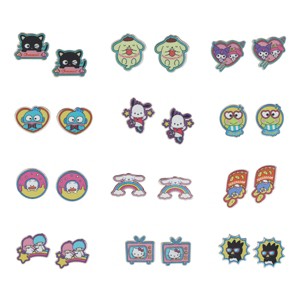 Hello Kitty Pom Pom Purrin Kuromi My Melody Twin Star Chococat Badtz-Maru Cinnamoroll Keroppi Large Earring Set - 1 of 4