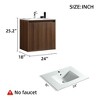 Cesicia 23" Brown Bathroom vanity, Wall Mounted Bathroom Vanity for Modern Bathroom,Single Ceramic Sink, One-Piece White Basin without Drain - 2 of 4
