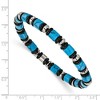 Chisel Stainless Steel 6.50mm Turquoise and Black Onyx Beaded 7.5" Stretch Bracelet - 3 of 4