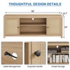 Boho TV Stand with 2 Rattan Doors for 65/75 inch TVs, 58/66 inch Media Console - 3 of 4