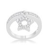 Slickblue Holiday CZ Charm Band Ring for Women, Rhodium Plating, Star/Christmas Tree/Snowflake Design, Size 5-10 - 2 of 4