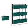 Okak Wall Planter 3-Tier with 6 Pots Self Draining, Easy Mount Indoor Outdoor Hanging Garden for Vegetables, Flowers, Herbs - 4 of 4