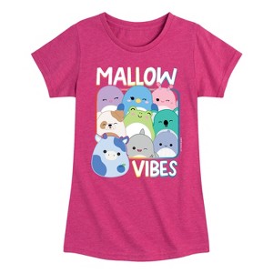 Girls' - Squishmallows - Mallow Vibes Fitted Short Sleeve Graphic T-Shirt - 1 of 4