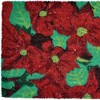 HomeRoots 18" X 30" Red and Green Coir Poinsettia Outdoor Christmas Door Mat - 4 of 4
