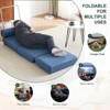PAGED Modern Swivel Accent Chair, Cotton Linen Fabric Arm Chair with Metal Base, Ergonomic Reading Chair for Bedroom, Living Room Furniture - 3 of 4