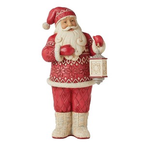 Jim Shore 10.0 Inch Bundled Up For Cozy Christmas Nordic Jolly Santa Santa Figurines - 1 of 3