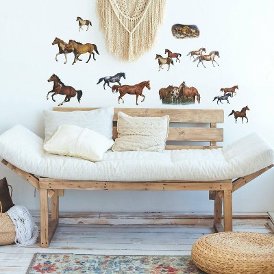 Wild Horses Peel and Stick Vinyl Wall Decals for Kids