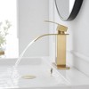 BWE Waterfall Single Handle Single Hole Low-Arc Bath Faucet Bathroom Drip-Free Vanity Sink Faucet - 4 of 4