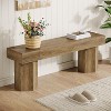 Lantine Wooden Entryway Bench, 41" Farmhouse End of Bed Bench, Dining Seat for Dining Room, Bedroom, Mudroom, Easy Assembly - 2 of 4