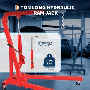 TROPOW 8 Ton Hydraulic Long Ram Jack-11760LBS Engine Hoist Cylinder with Single Piston Pump & Clevis Base, Long Ram Hydraulic Bottle Jack - 1 of 4
