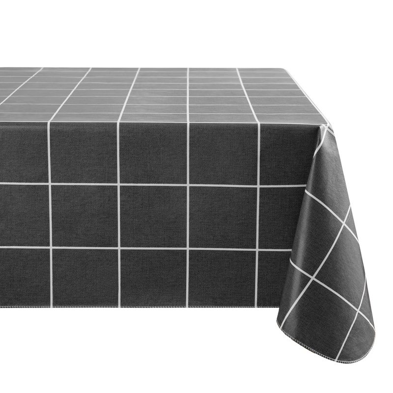 Windowpane Plaid Grid Printed Vinyl Indoor/Outdoor Tablecloth - Elrene Home Fashions, 2 of 5