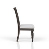 Ladder Back Side Chair Set of 2, Caramel Finish with Taupe Upholstered Seat, Rustic Farmhouse Dining Chairs - 4 of 4